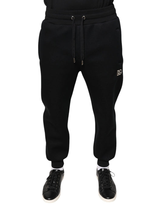 Dolce & Gabbana Black Modal DG Logo Jogger Men SweatMen's Men's Pants (Pre-Owned)