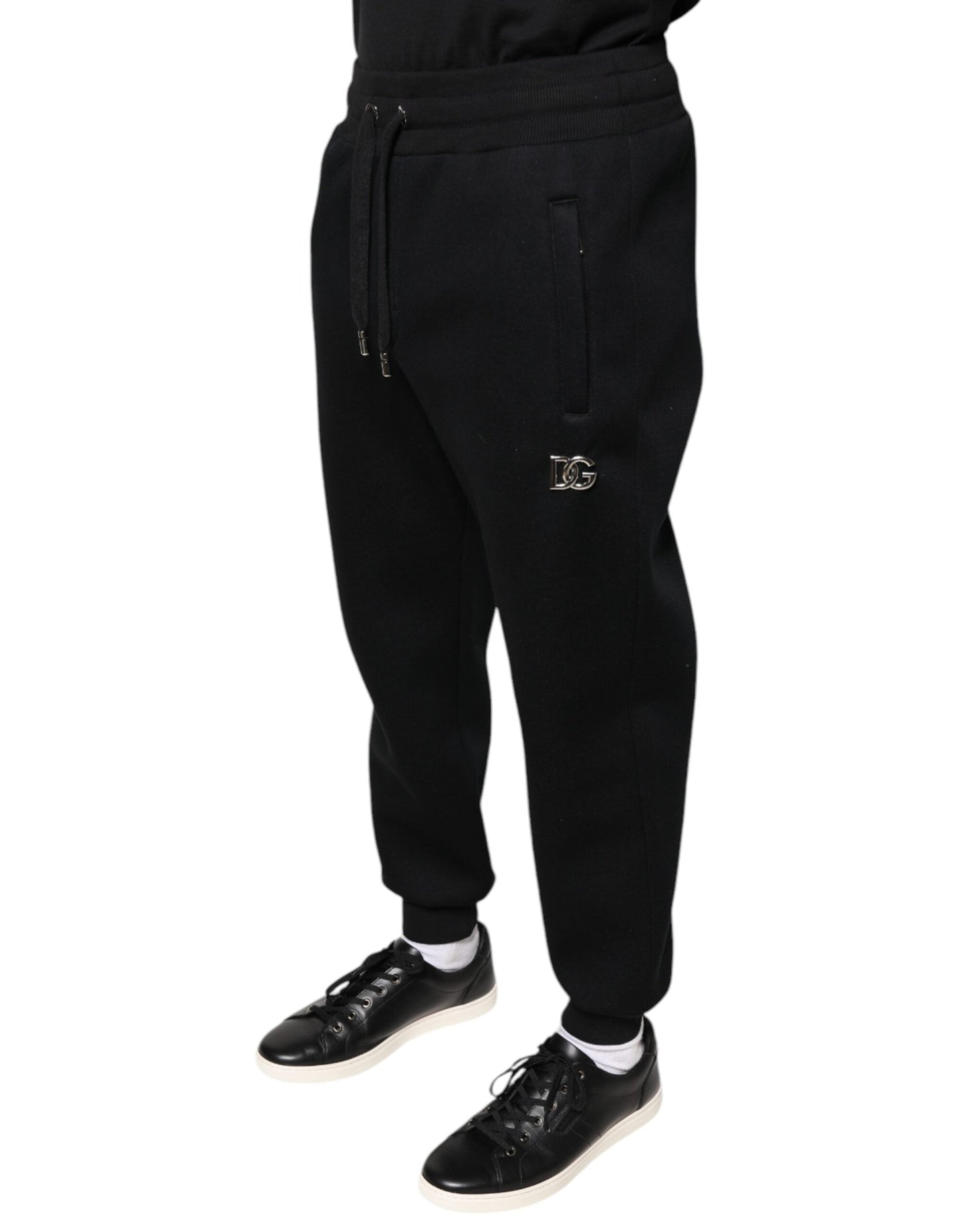 Dolce & Gabbana Black Modal DG Logo Jogger Men SweatMen's Men's Pants (Pre-Owned)