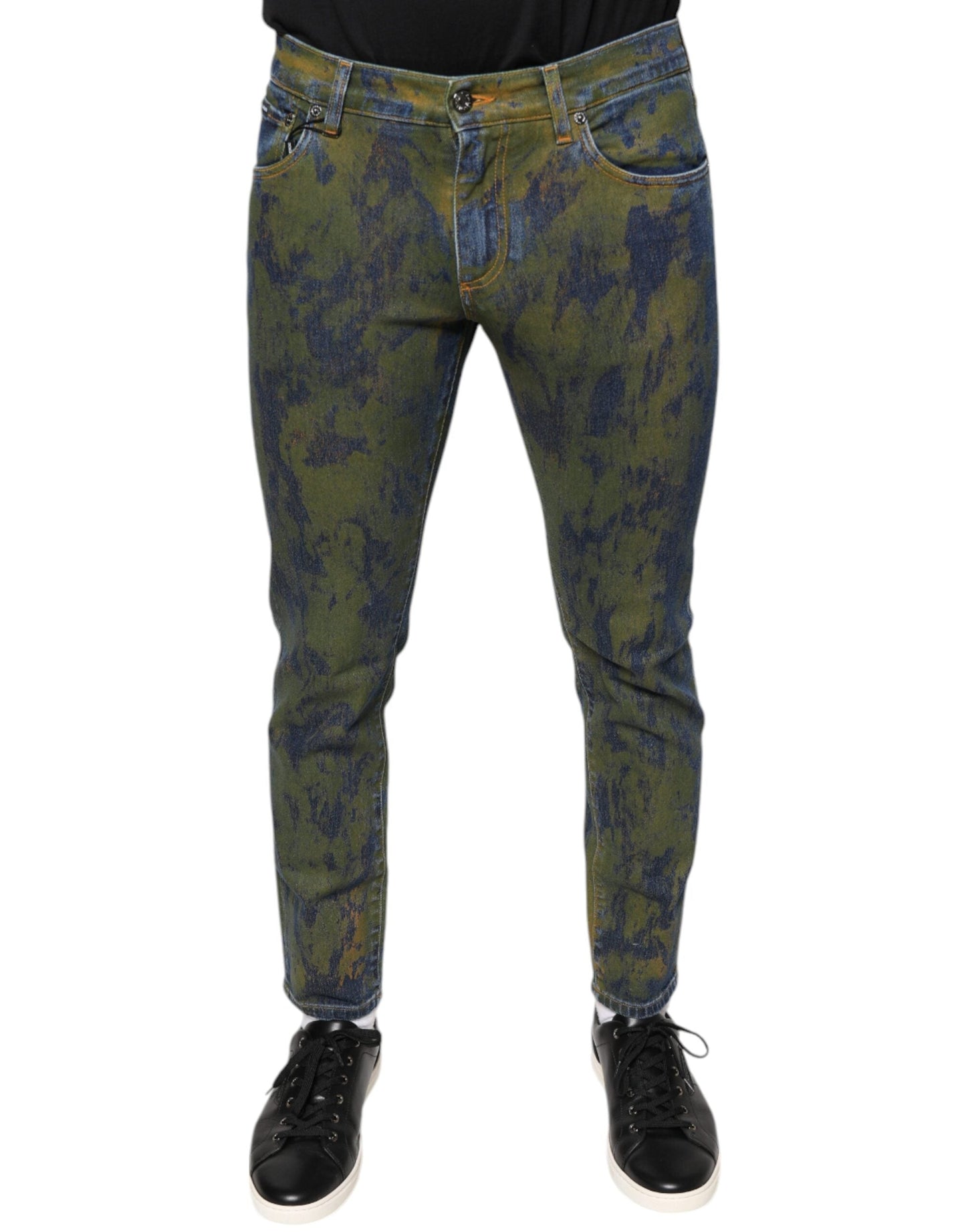 Dolce & Gabbana Blue Cotton Dye Slim Fit Men Denim Men's Jeans
