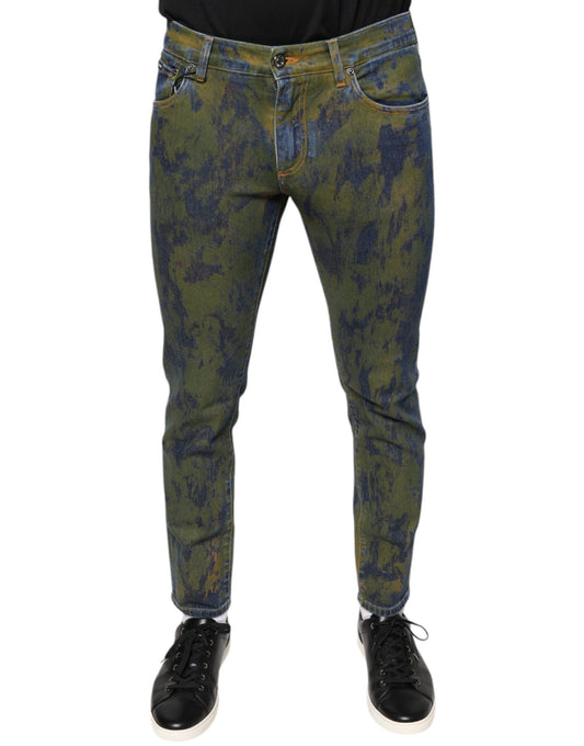 Dolce & Gabbana Blue Cotton Dye Slim Fit Men Denim Men's Jeans
