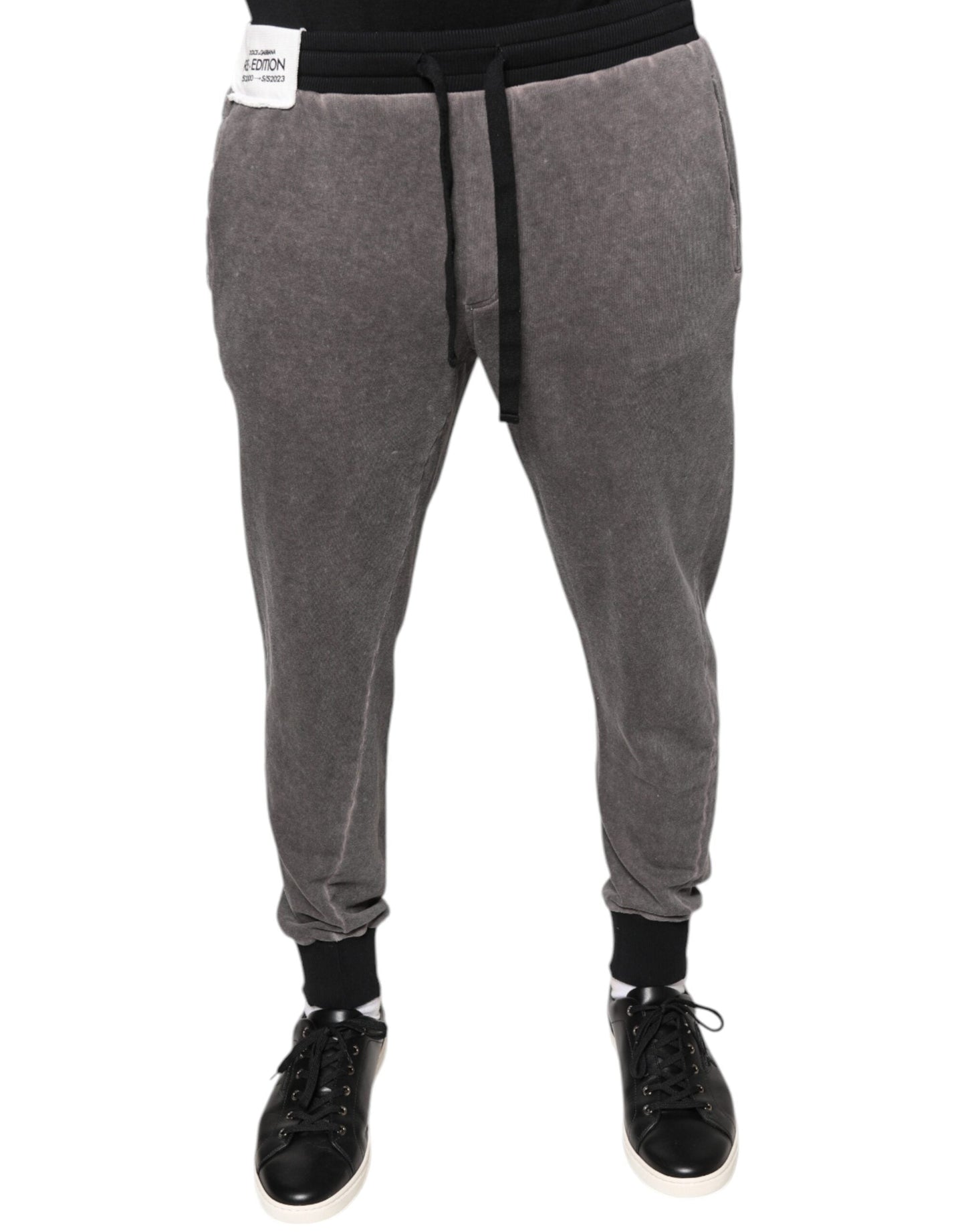 Dolce & Gabbana Gray Cotton Jogger Jogging Men's Pants (Pre-Owned)