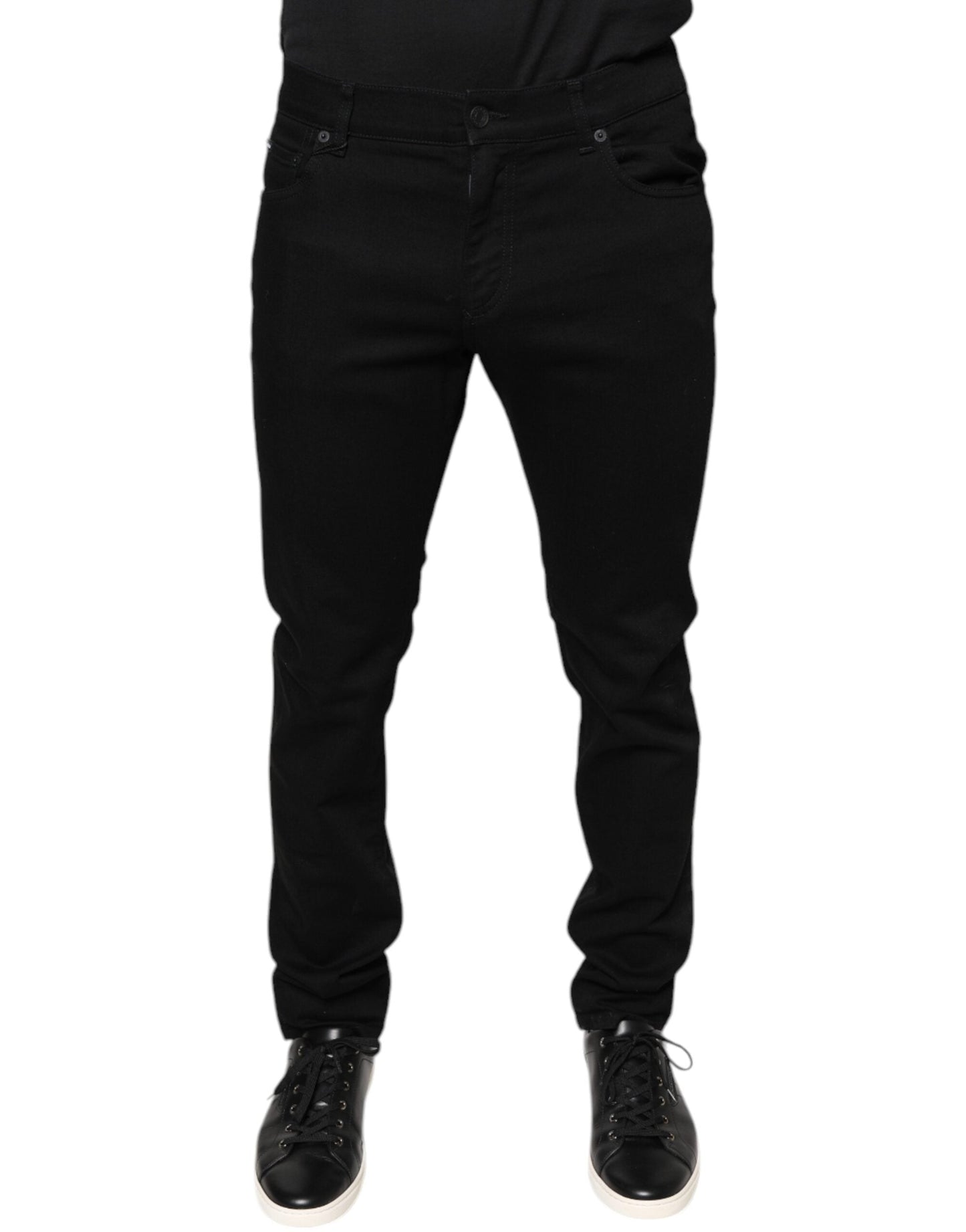 Dolce & Gabbana Black Cotton Stretch Skinny Men Denim Men's Jeans (Pre-Owned)