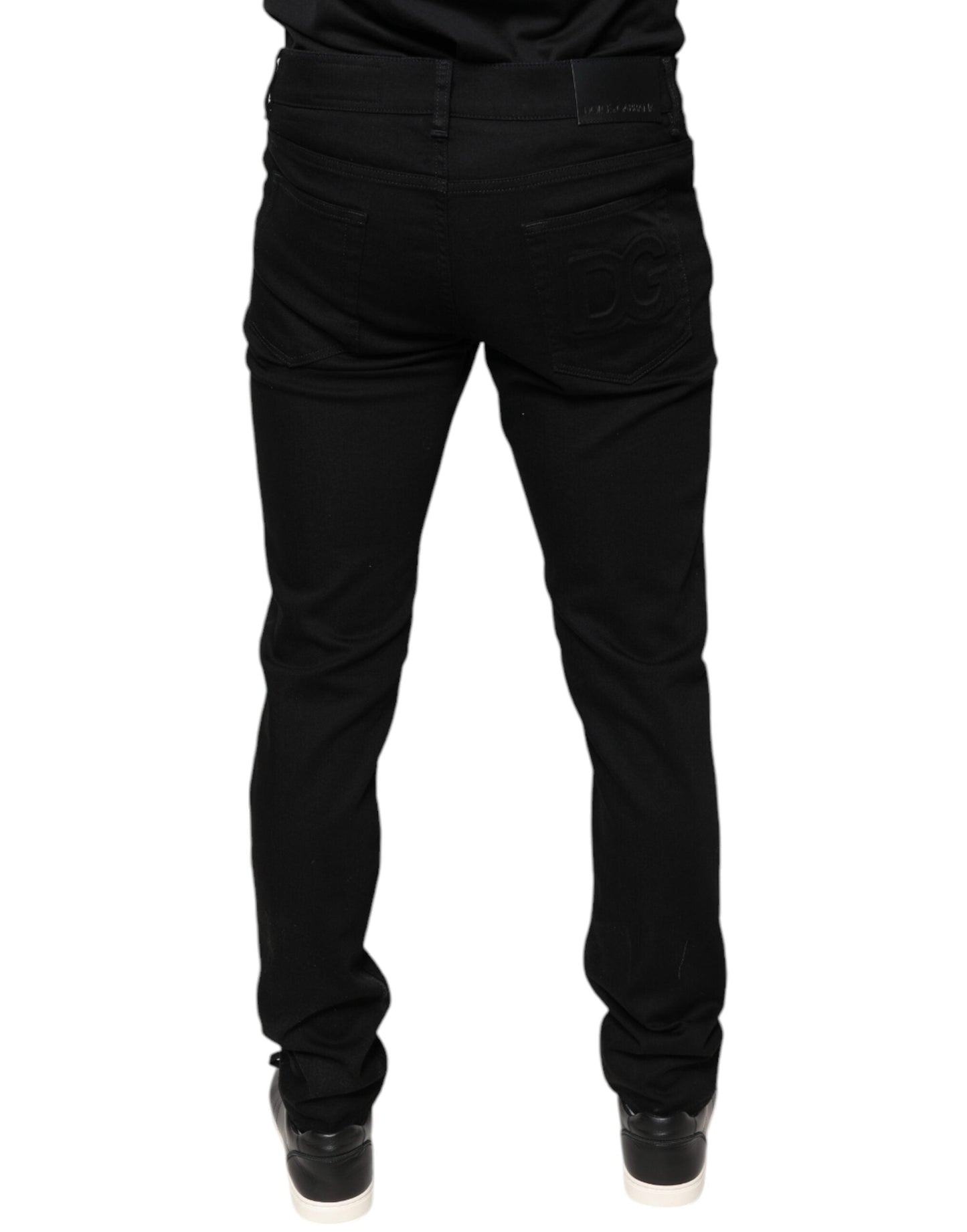 Dolce & Gabbana Black Cotton Stretch Skinny Men Denim Men's Jeans (Pre-Owned)