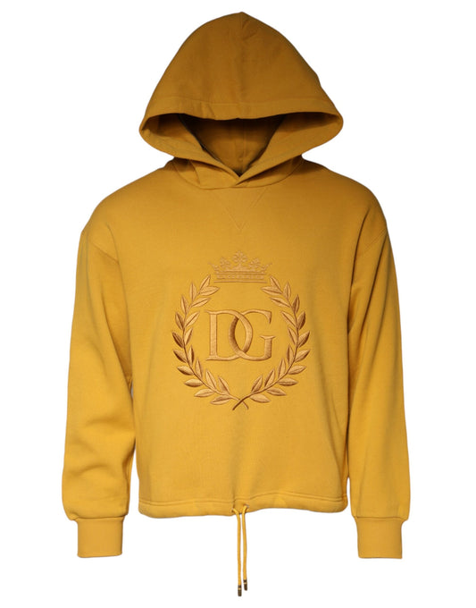 Dolce & Gabbana Mustard DG Hooded Men Sweatshirt Men's Sweater