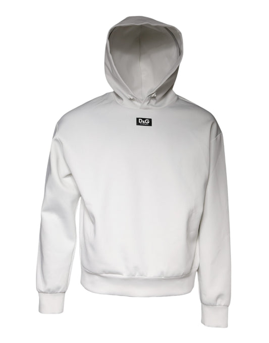 Dolce & Gabbana White D&G Logo Hooded Men Sweatshirt Men's Sweater (Pre-Owned)