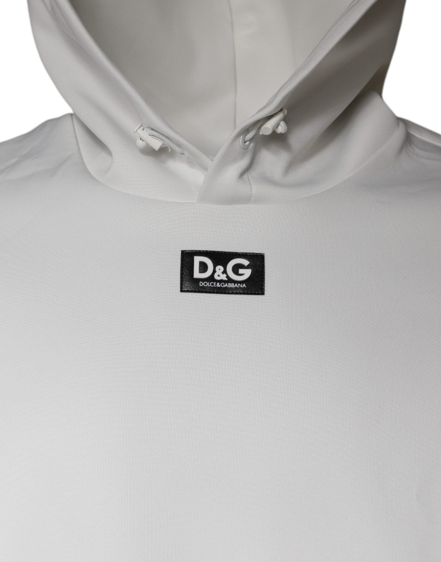 Dolce & Gabbana White D&G Logo Hooded Men Sweatshirt Men's Sweater (Pre-Owned)