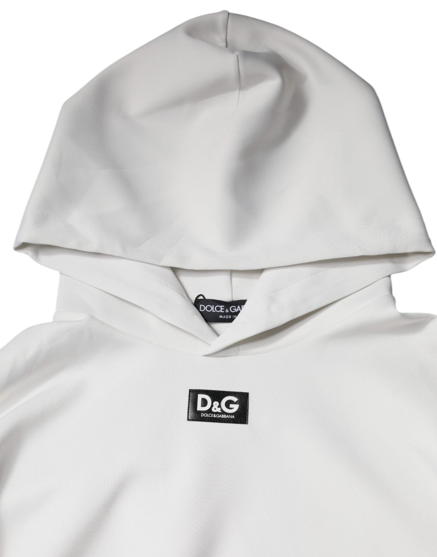 Dolce & Gabbana White D&G Logo Hooded Men Sweatshirt Men's Sweater (Pre-Owned)