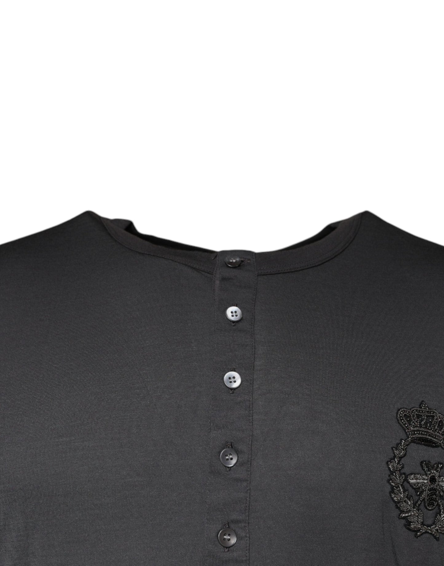 Dolce & Gabbana Gray Crown Bee Embroidery Pullover Men's Sweater (Pre-Owned)