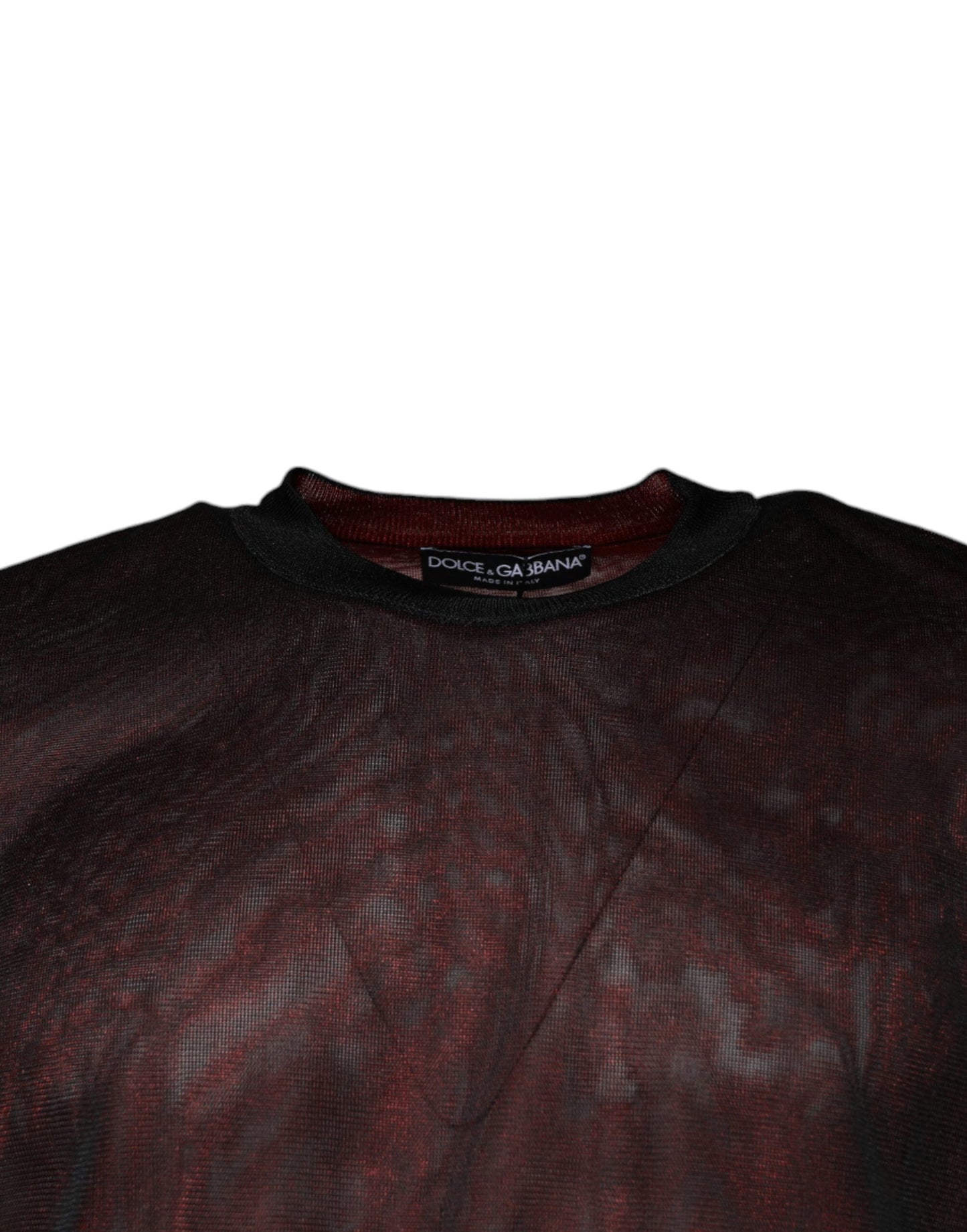 Dolce & Gabbana Maroon Polyester Crew Neck Pullover Men's Sweater (Pre-Owned)