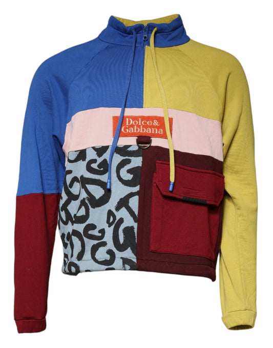 Dolce & Gabbana Multicolor Patchwork Men Sweatshirt Men's Sweater