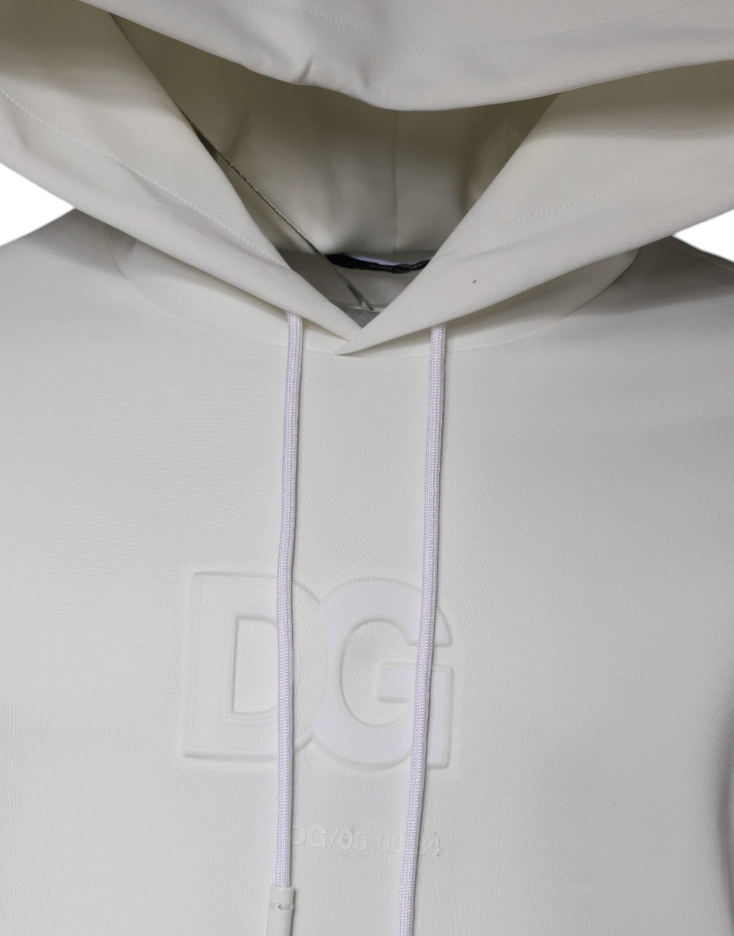 Dolce & Gabbana White DG Logo Hooded Men Sweatshirt Men's Sweater (Pre-Owned)