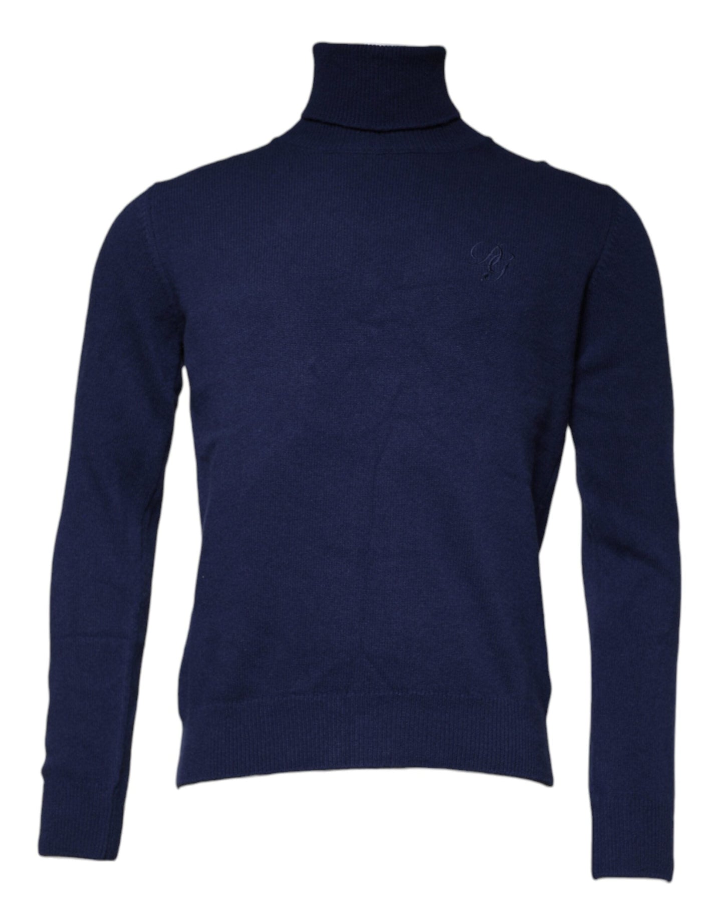 Dolce & Gabbana Blue Wool Knit Turtleneck Pullover Men's Sweater