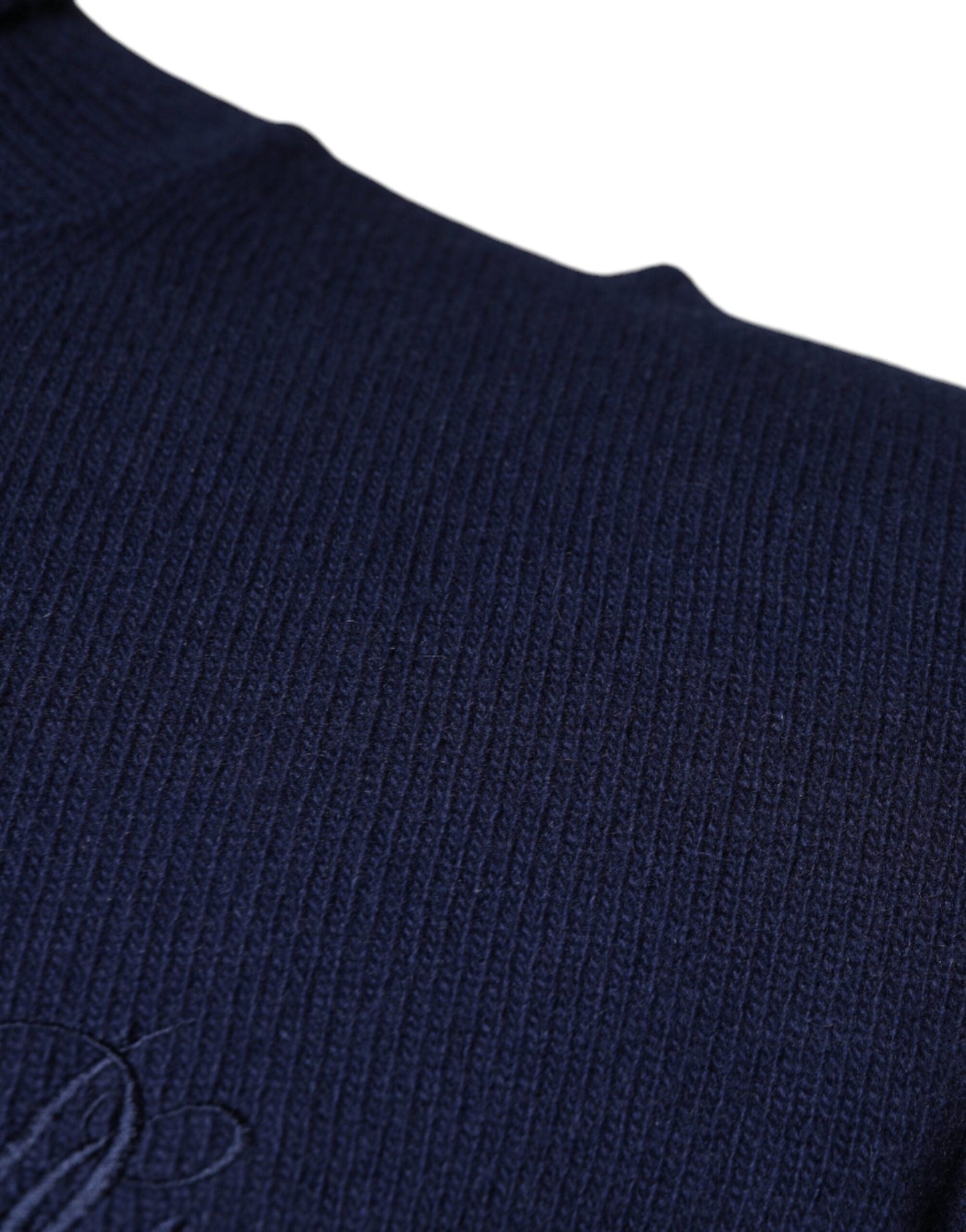 Dolce & Gabbana Blue Wool Knit Turtleneck Pullover Men's Sweater