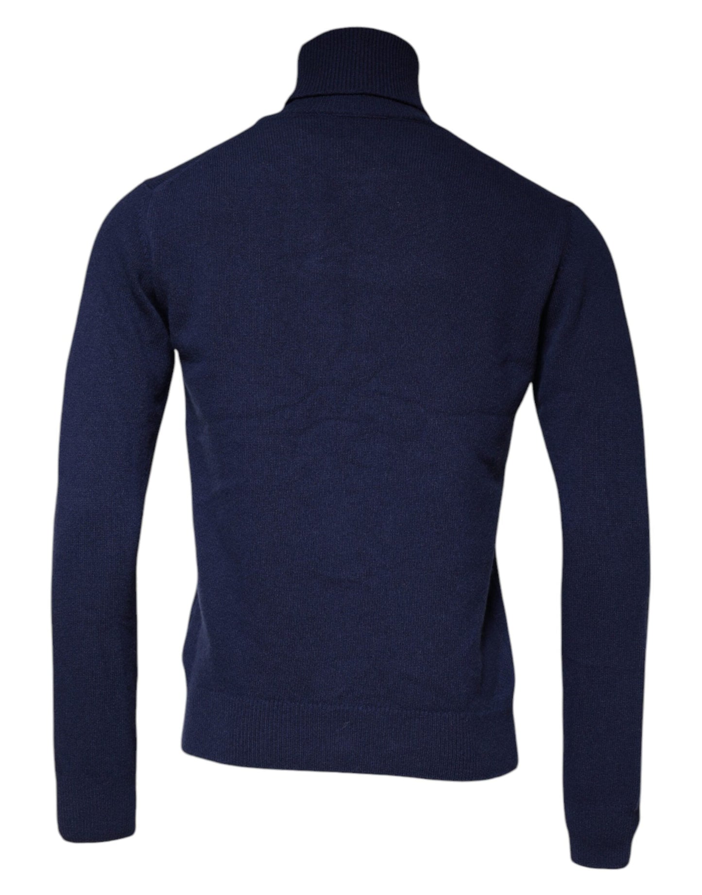 Dolce & Gabbana Blue Wool Knit Turtleneck Pullover Men's Sweater
