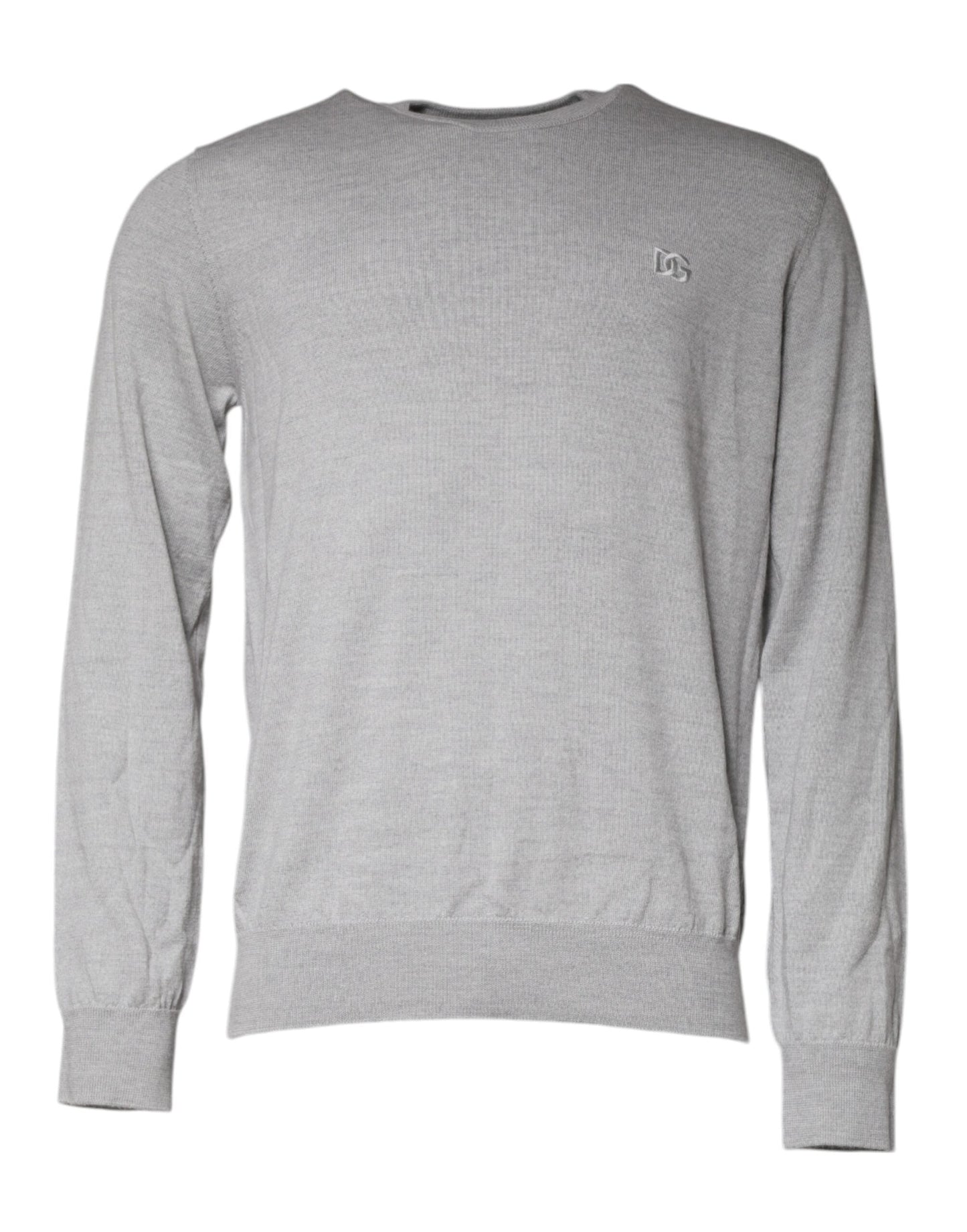 Dolce & Gabbana Light Gray Wool Crew Neck Pullover Men's Sweater