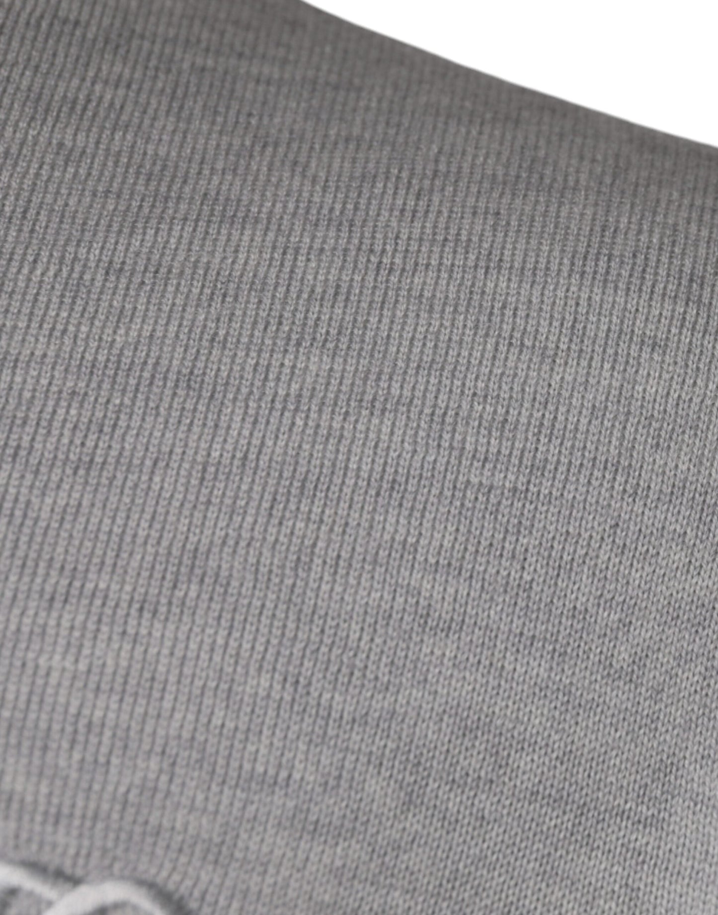 Dolce & Gabbana Light Gray Wool Crew Neck Pullover Men's Sweater