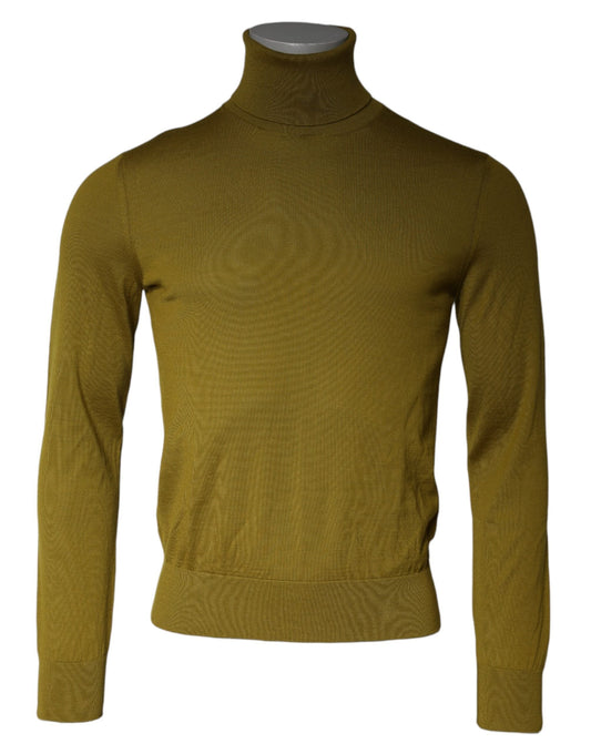 Dolce & Gabbana Brown Cashmere Turtleneck Pullover Men's Sweater (Pre-Owned)