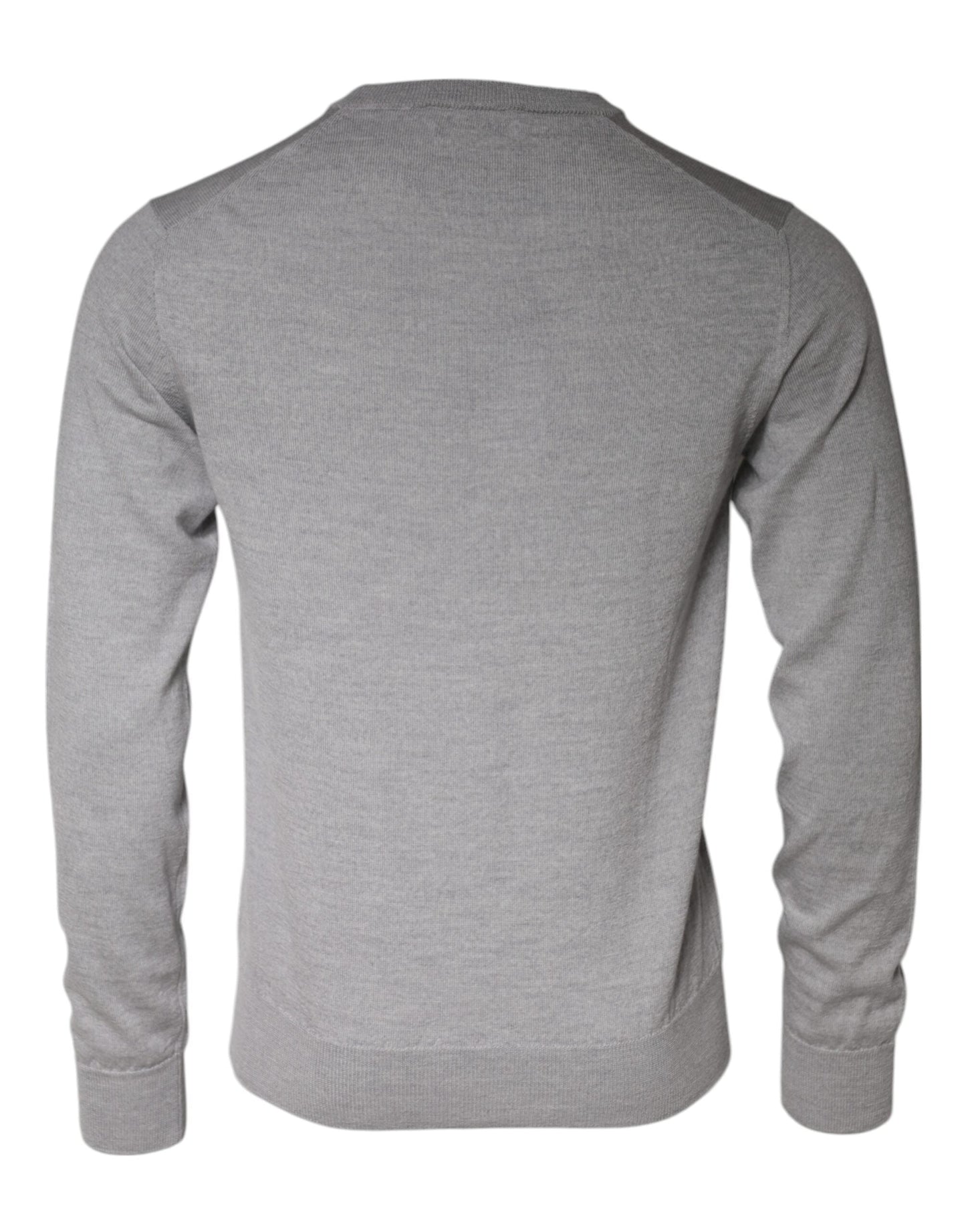 Dolce & Gabbana Light Gray Wool Crew Neck Pullover Men's Sweater (Pre-Owned)