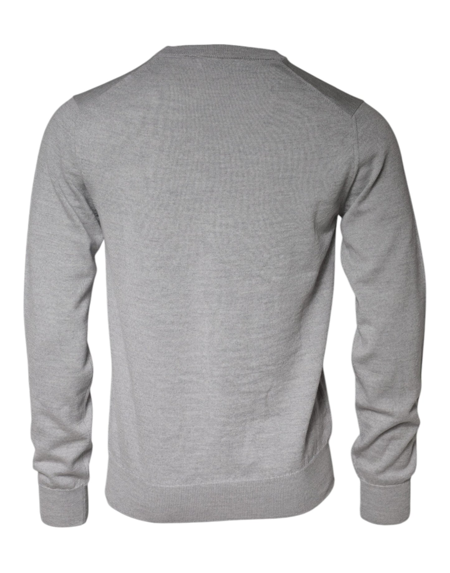 Dolce & Gabbana Light Gray Wool Crew Neck Pullover Men's Sweater (Pre-Owned)