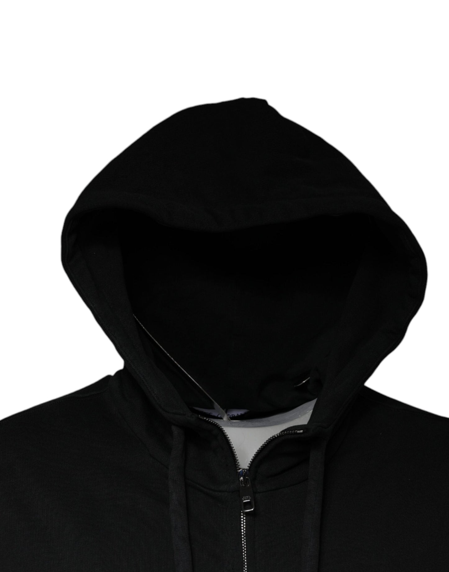 Dolce & Gabbana Black Logo Plaque Hooded Full Zip Men's Sweater (Pre-Owned)