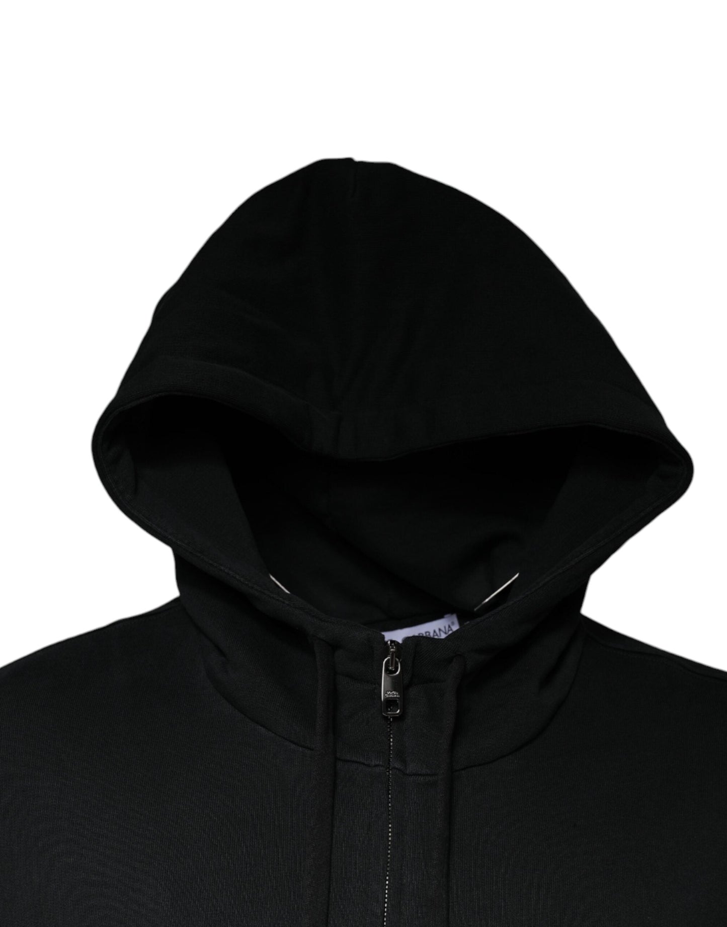 Dolce & Gabbana Black Logo Plaque Hooded Full Zip Men's Sweater (Pre-Owned)