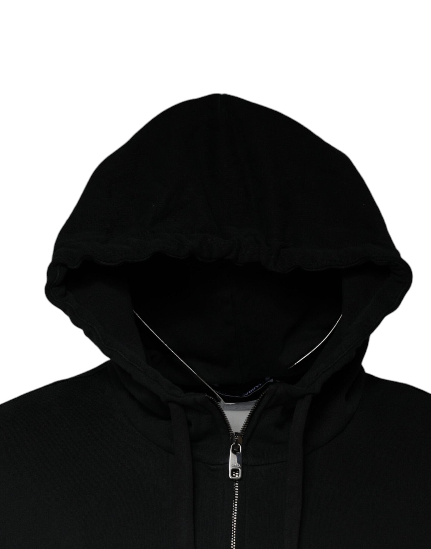 Dolce & Gabbana Black Logo Plaque Hooded Full Zip Men's Sweater (Pre-Owned)