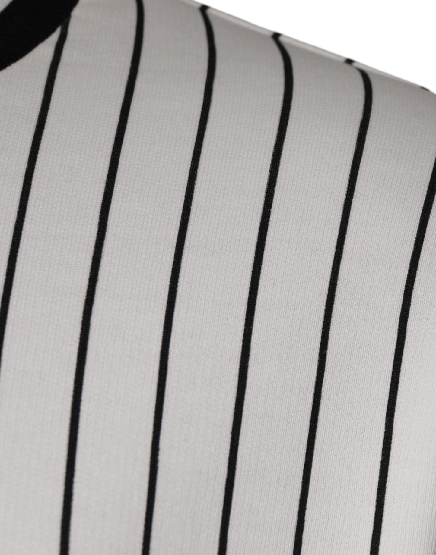 Dolce & Gabbana Black White Stripes Logo Sweatshirt Men's Sweater