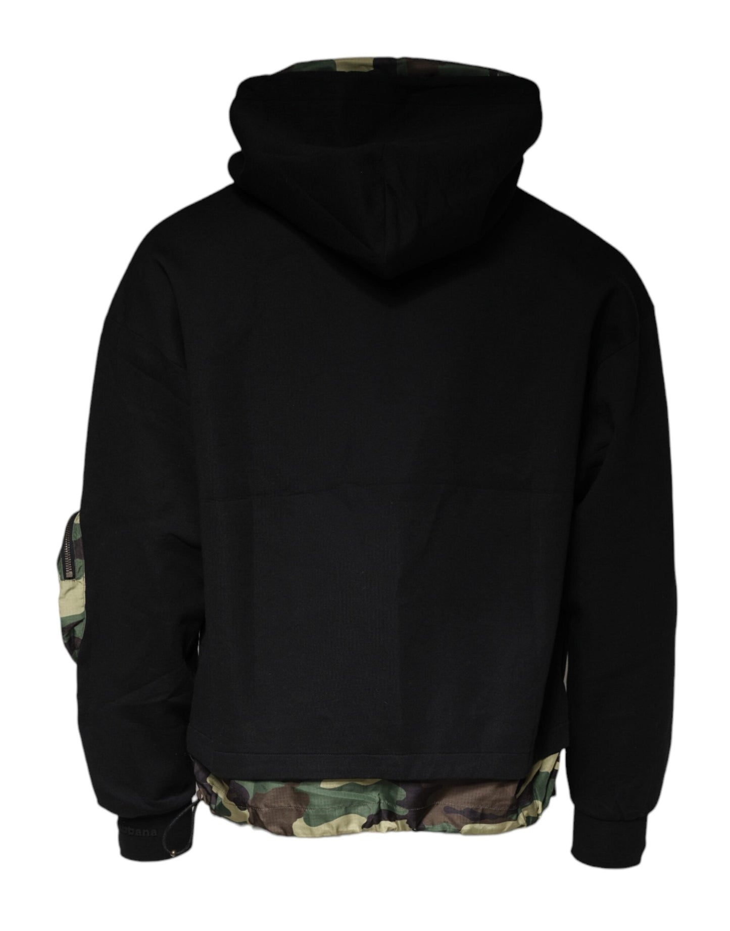 Dolce & Gabbana Black Pocket CottonHooded Sweatshirt Men's Sweater (Pre-Owned)