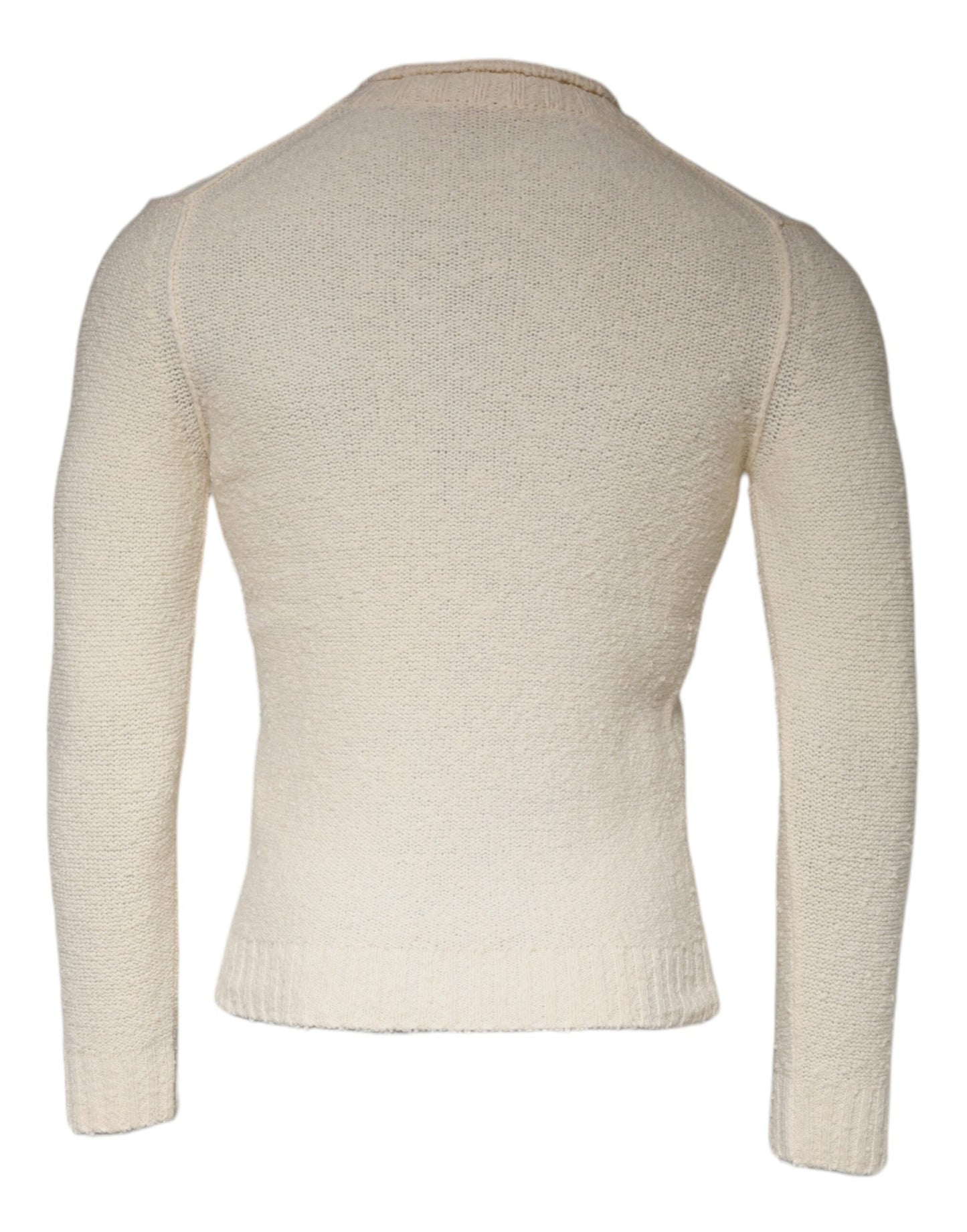 KANGRA Beige Wool Knit Long Sleeve Round Neck Pullover Men's Sweater (Pre-Owned)