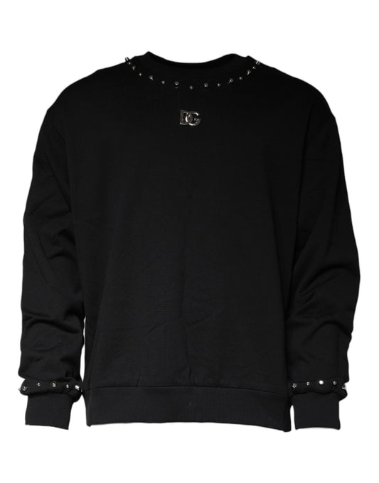Dolce & Gabbana Black Logo Stud Pullover Sweatshirt Men's Sweater (Pre-Owned)