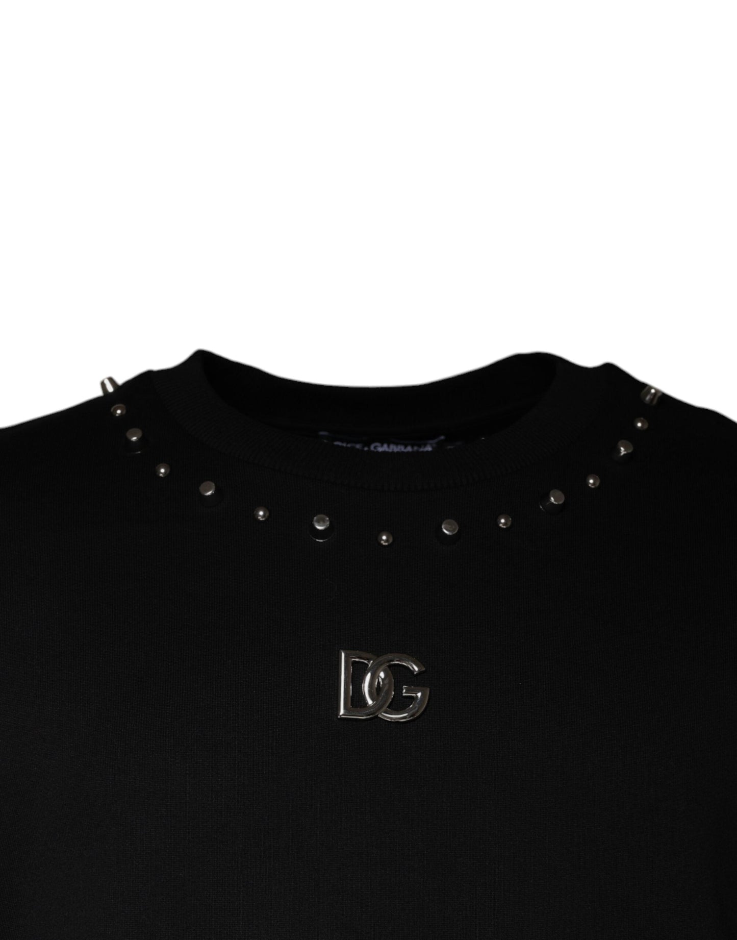 Dolce & Gabbana Black Logo Stud Pullover Sweatshirt Men's Sweater (Pre-Owned)