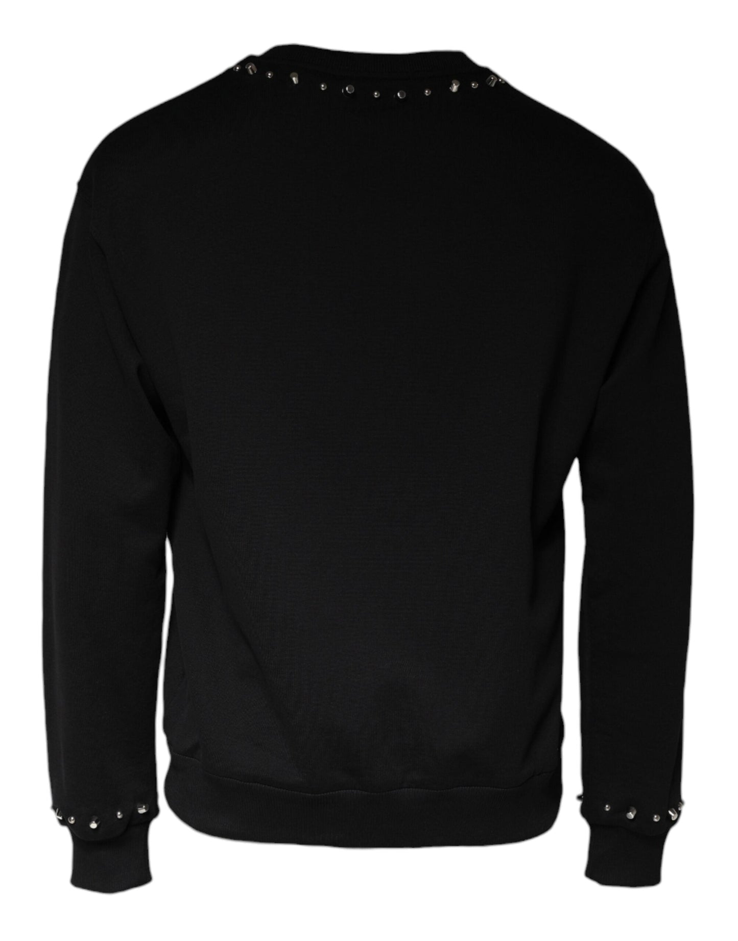 Dolce & Gabbana Black Logo Stud Pullover Sweatshirt Men's Sweater