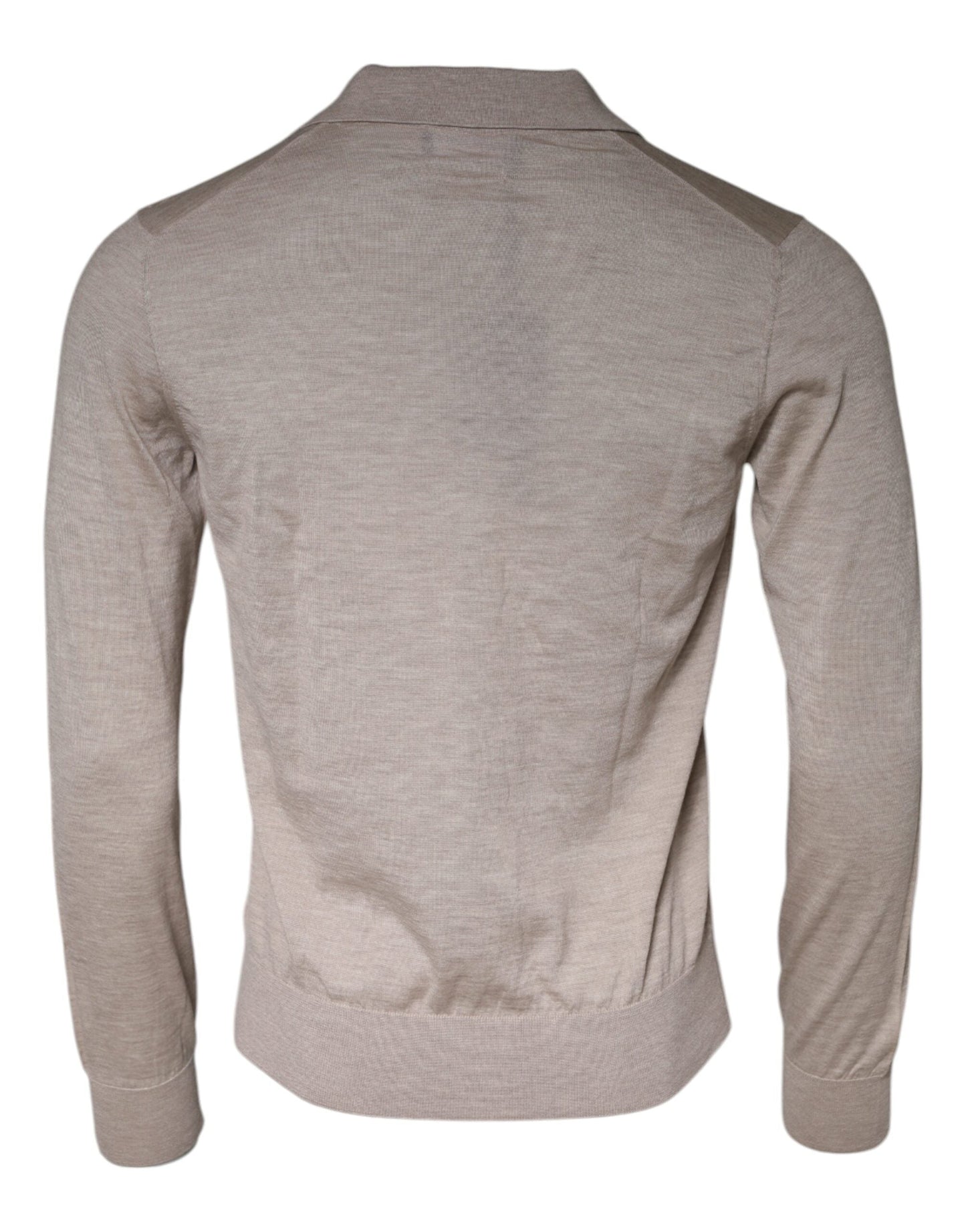 Dolce & Gabbana Beige Cashmere Knit Collared Pullover Men's Sweater (Pre-Owned)
