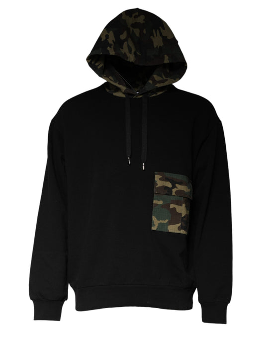 Dolce & Gabbana Black Camouflage Hooded Sweatshirt Men's Sweater (Pre-Owned)