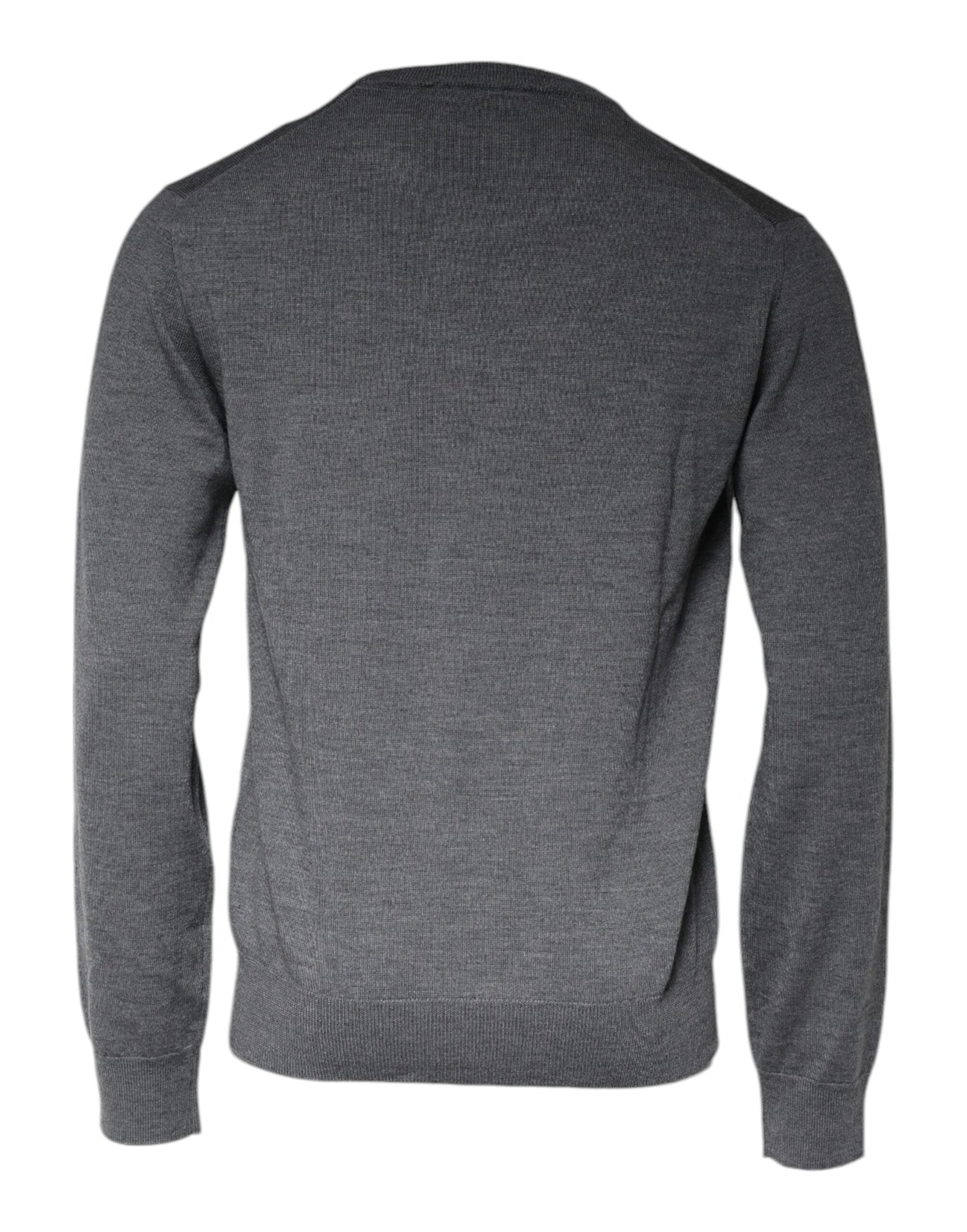 Dolce & Gabbana Dark Gray Wool Crew Neck Pullover Men's Sweater