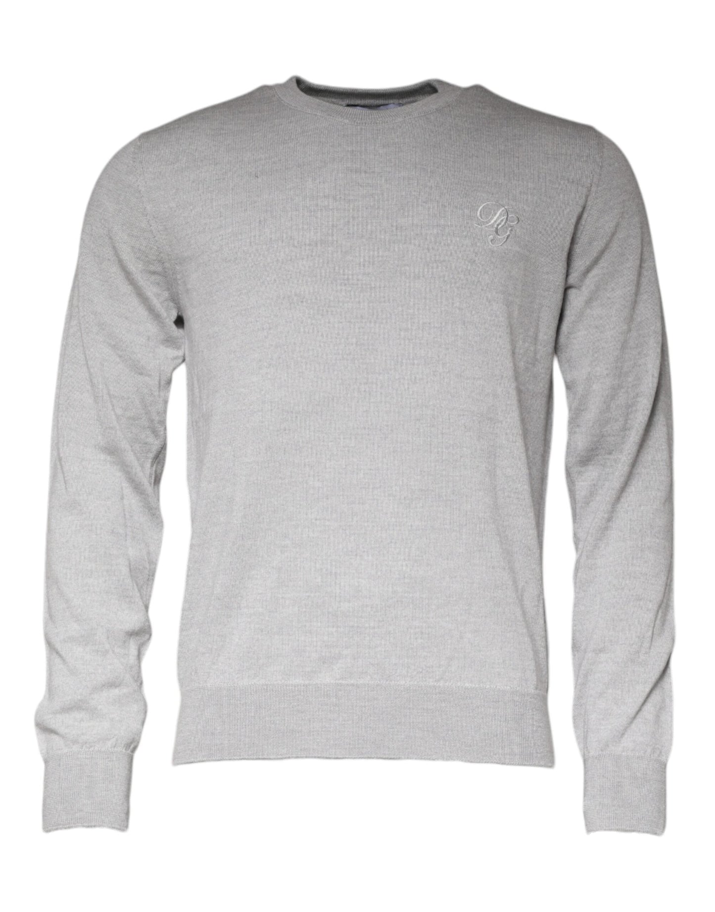 Dolce & Gabbana Light Gray Wool Crew Neck Pullover Men's Sweater (Pre-Owned)