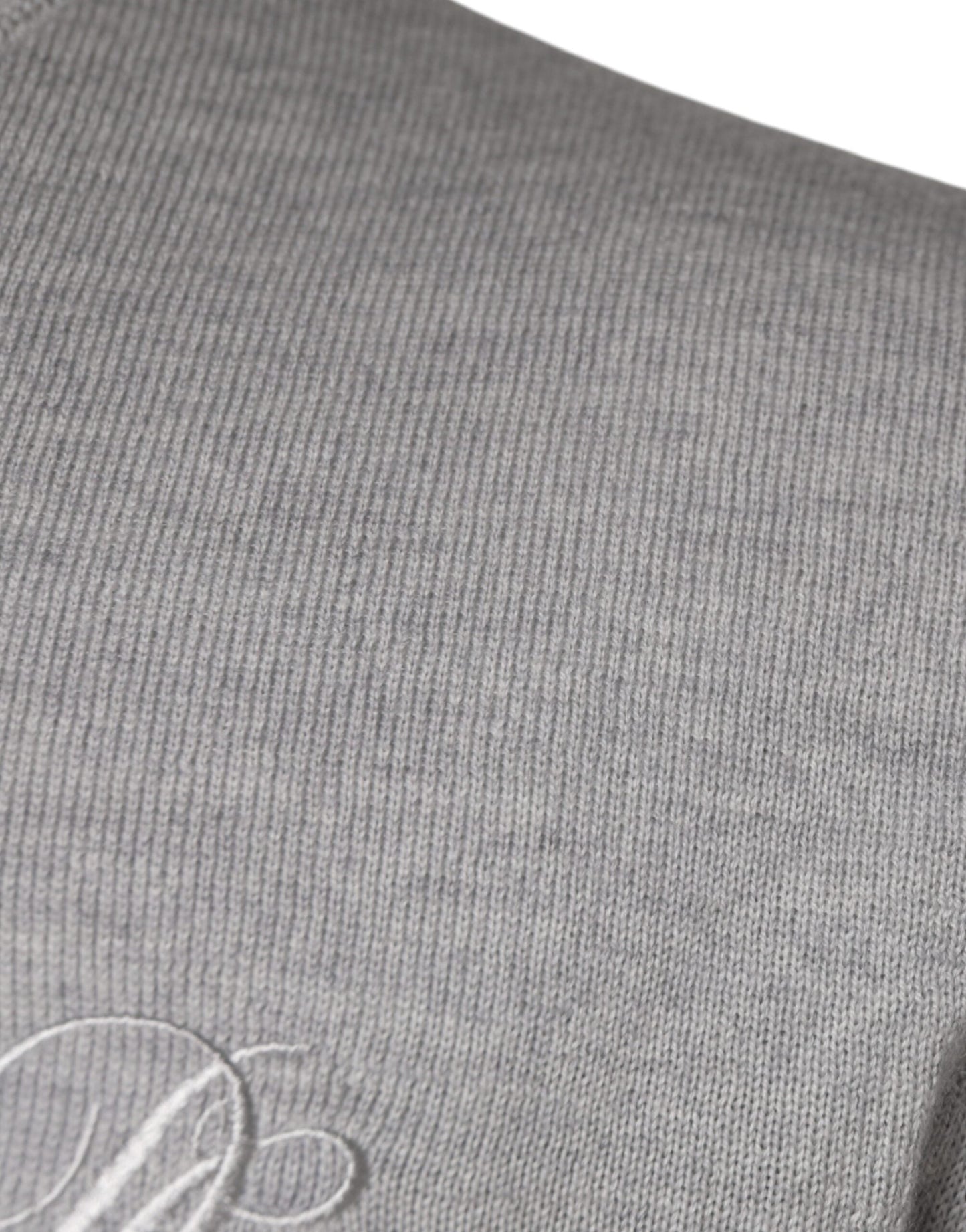 Dolce & Gabbana Light Gray Wool Crew Neck Pullover Men's Sweater (Pre-Owned)