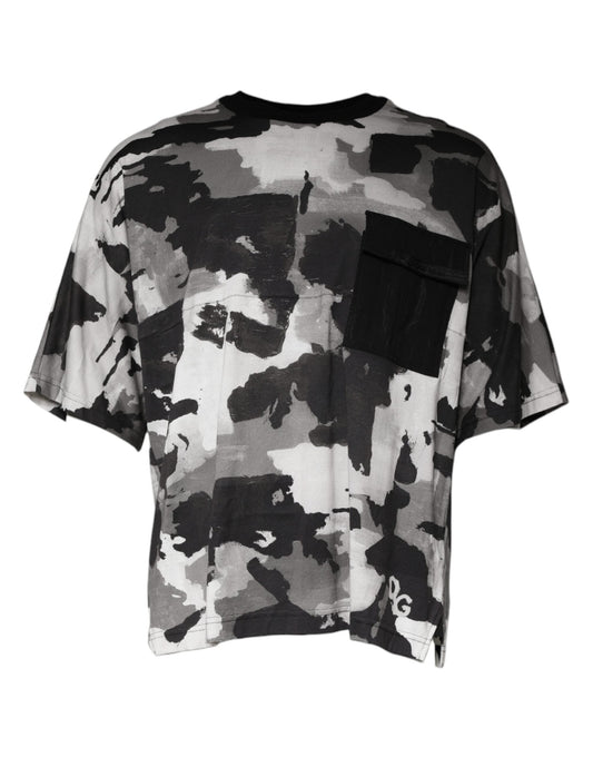 Dolce & Gabbana Multicolor Camouflage Cotton Crewneck Men's T-shirt