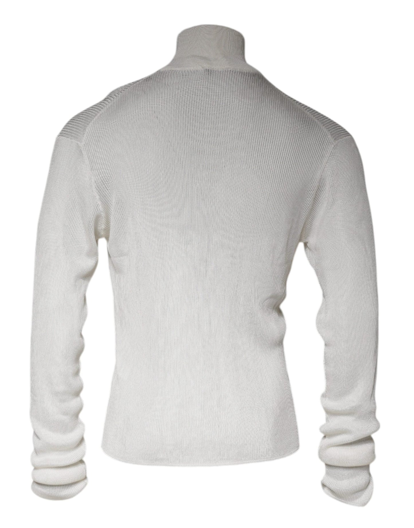 Dolce & Gabbana White Long Sleeve Turtleneck Men Pullover Men's Sweater (Pre-Owned)