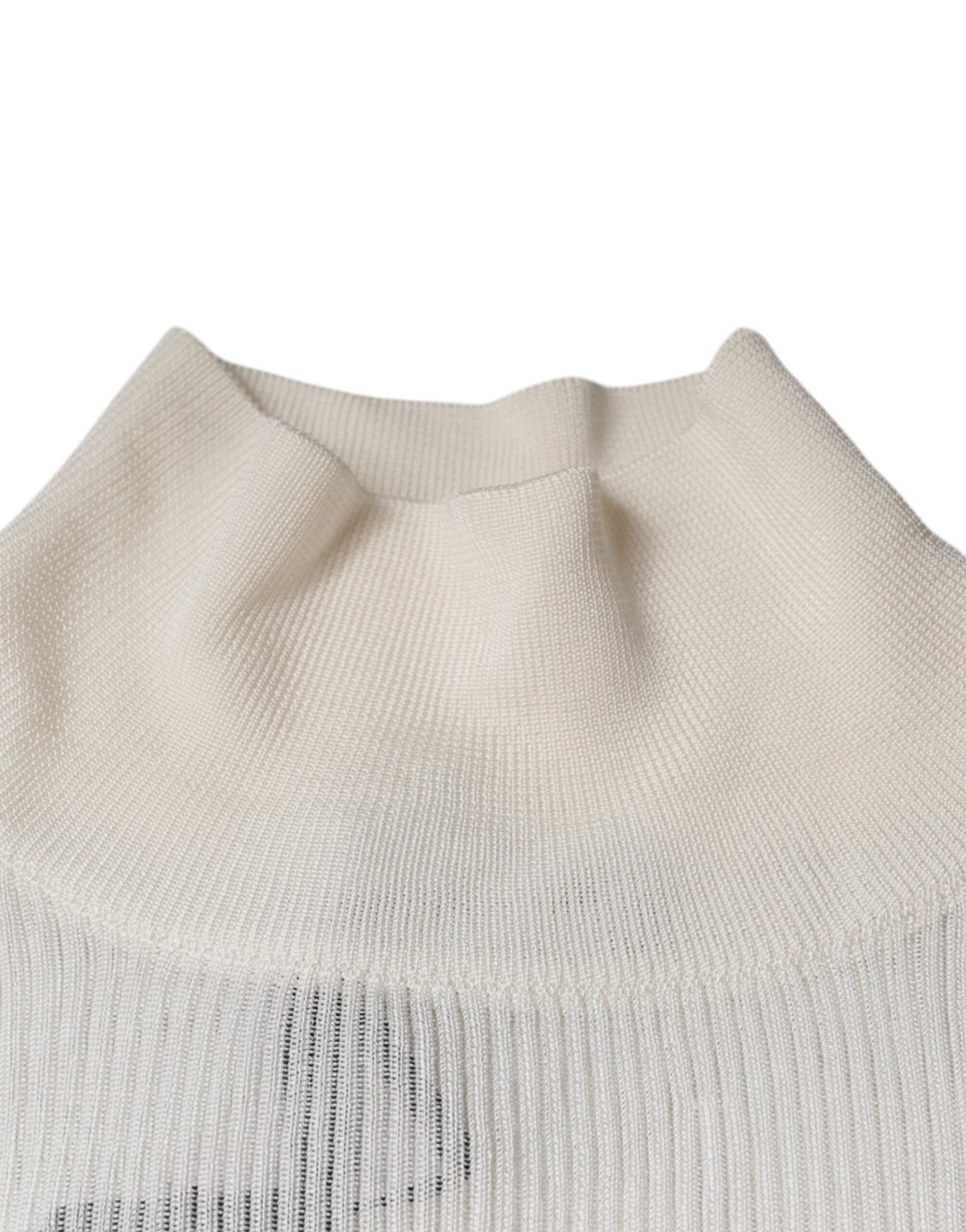 Dolce & Gabbana White Long Sleeve Turtleneck Men Pullover Men's Sweater (Pre-Owned)