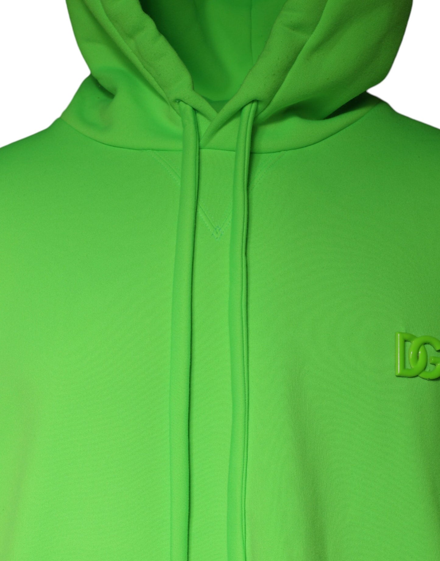 Dolce & Gabbana Green Logo Hooded Pullover Men Sweatshirt Men's Sweater