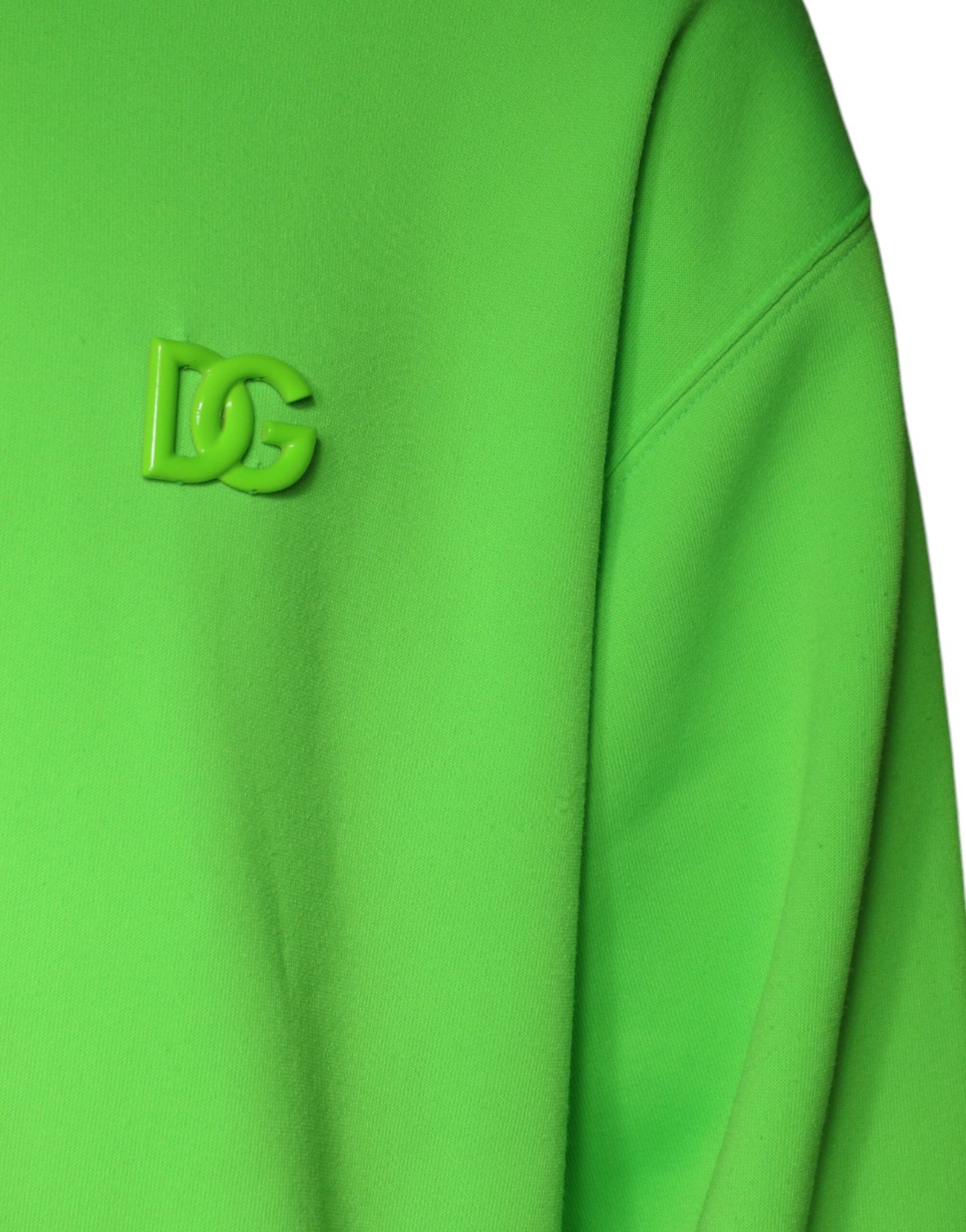 Dolce & Gabbana Green Logo Hooded Pullover Men Sweatshirt Men's Sweater