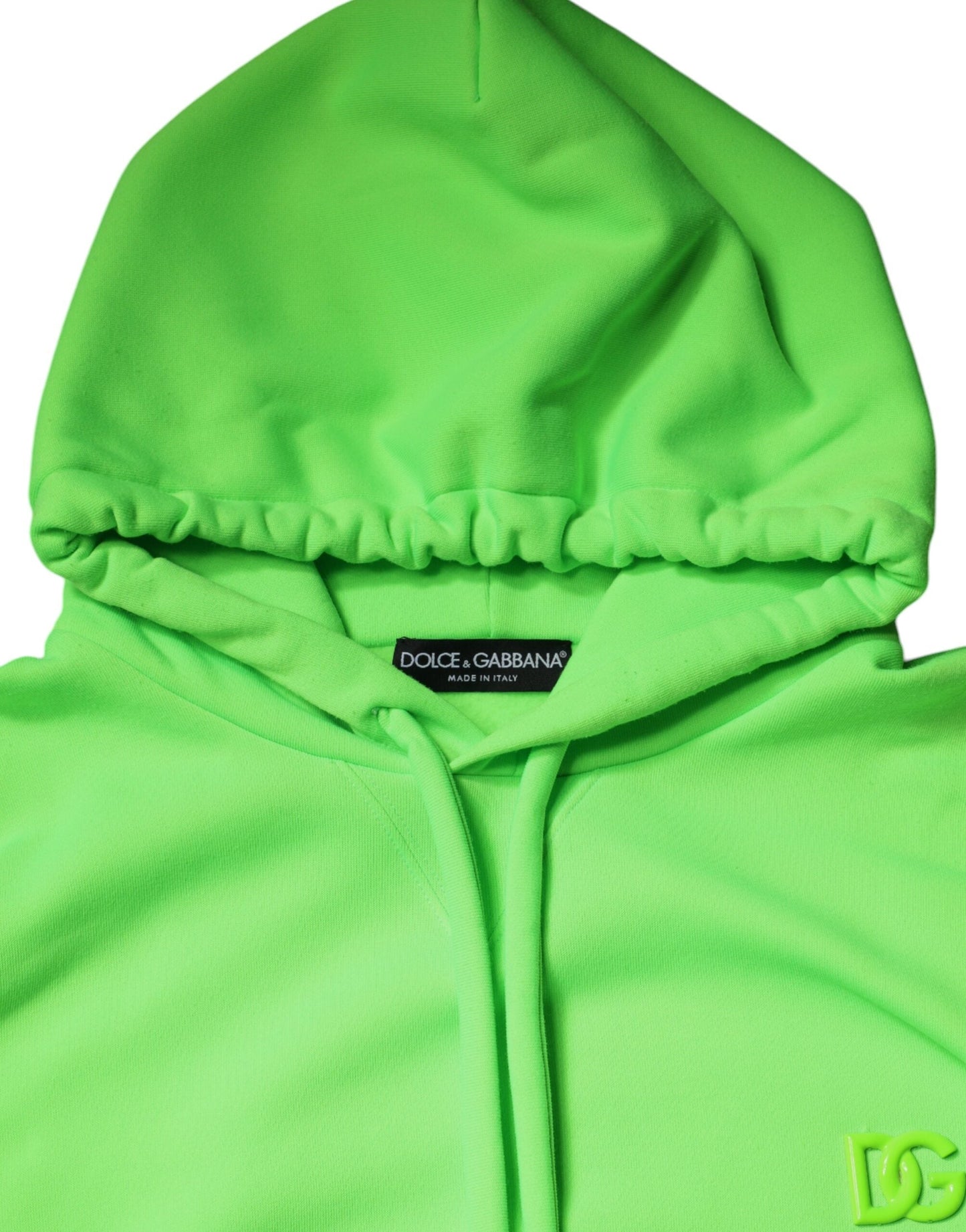 Dolce & Gabbana Green Logo Hooded Pullover Men Sweatshirt Men's Sweater