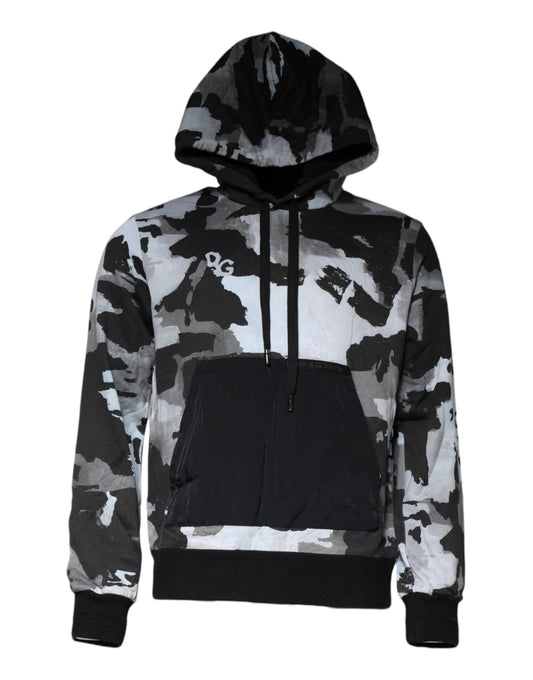 Dolce & Gabbana Multicolor Camouflage Men Hooded Men's Sweater (Pre-Owned)