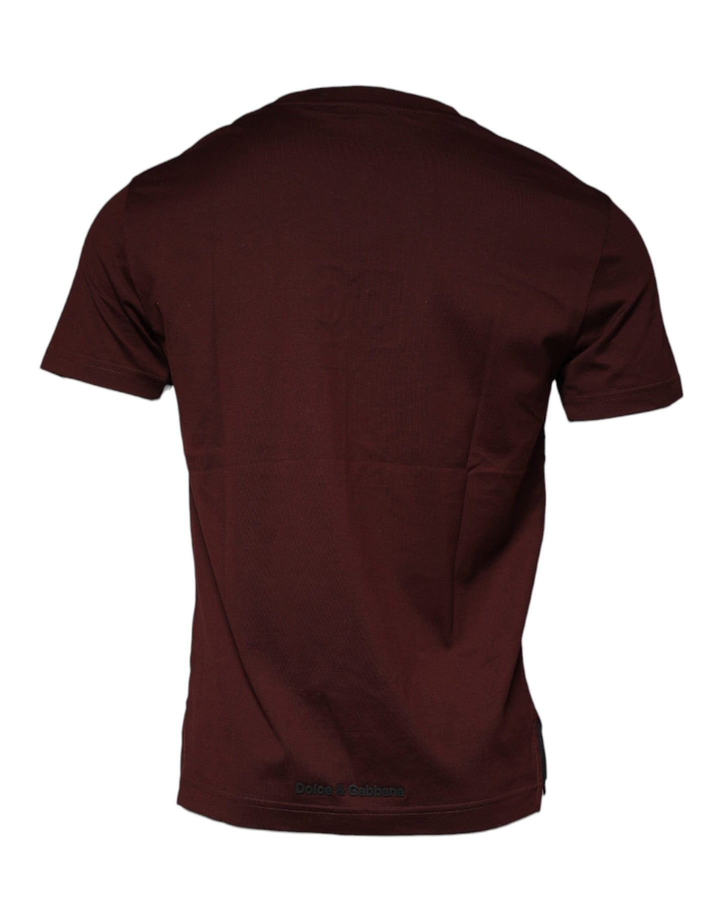 Dolce & Gabbana Maroon DG Logo Cotton Crew Neck Men's T-shirt (Pre-Owned)