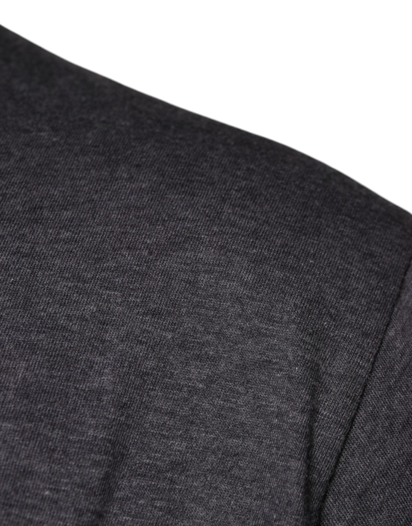 Dolce & Gabbana Gray Logo Patch Cotton Crew Neck Men's T-shirt