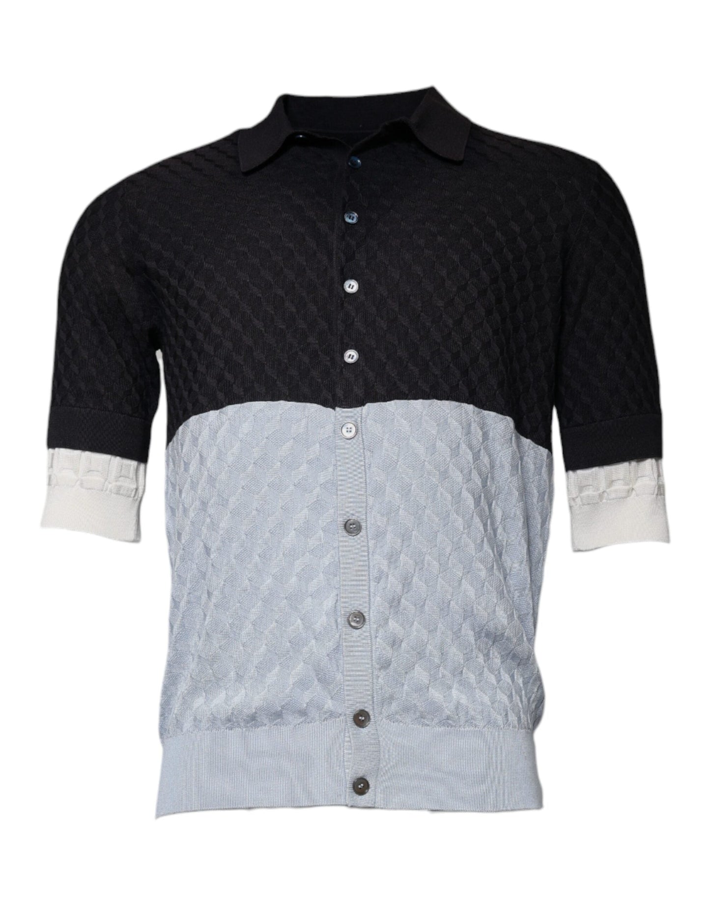 Dolce & Gabbana Multicolor Silk Button Down Collared Men's T-shirt (Pre-Owned)