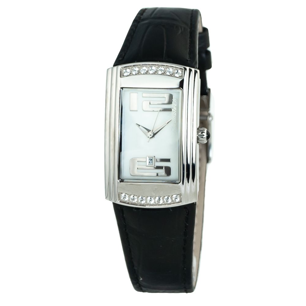 Chronotech Black Leather Dress Women's Watch
