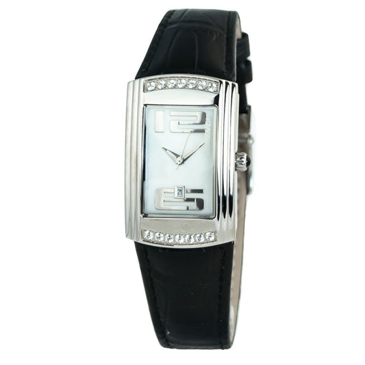 Chronotech Black Leather Dress Women's Watch