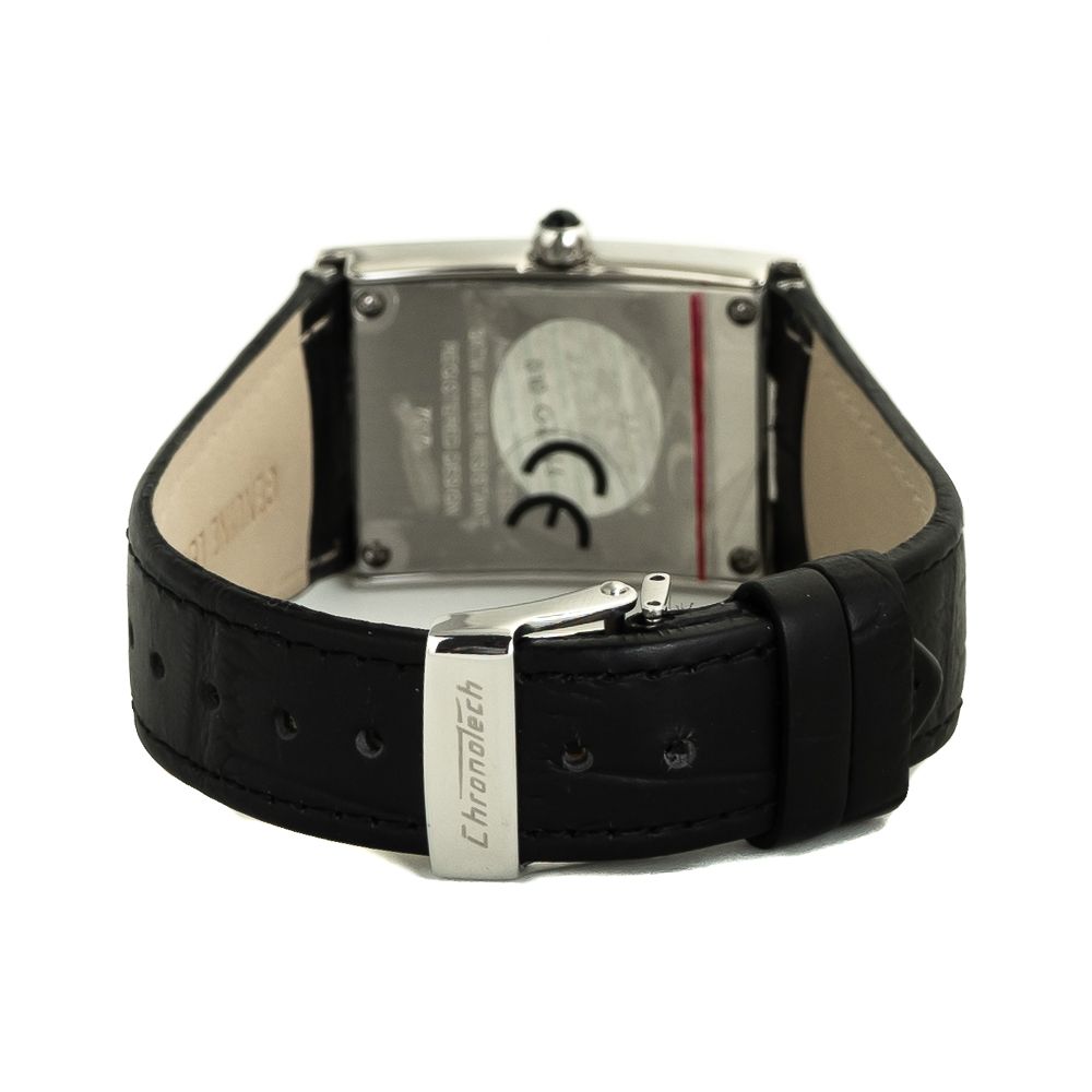Chronotech Black Leather Dress Women's Watch